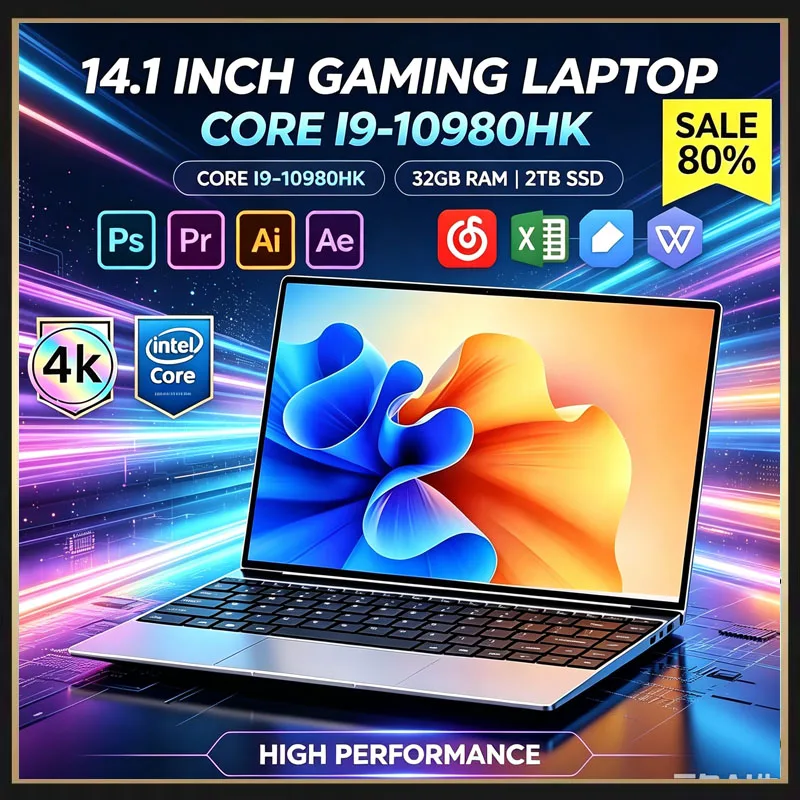 M.2 Ssd - Bardzo cienki laptop 14,1 cala, procesor