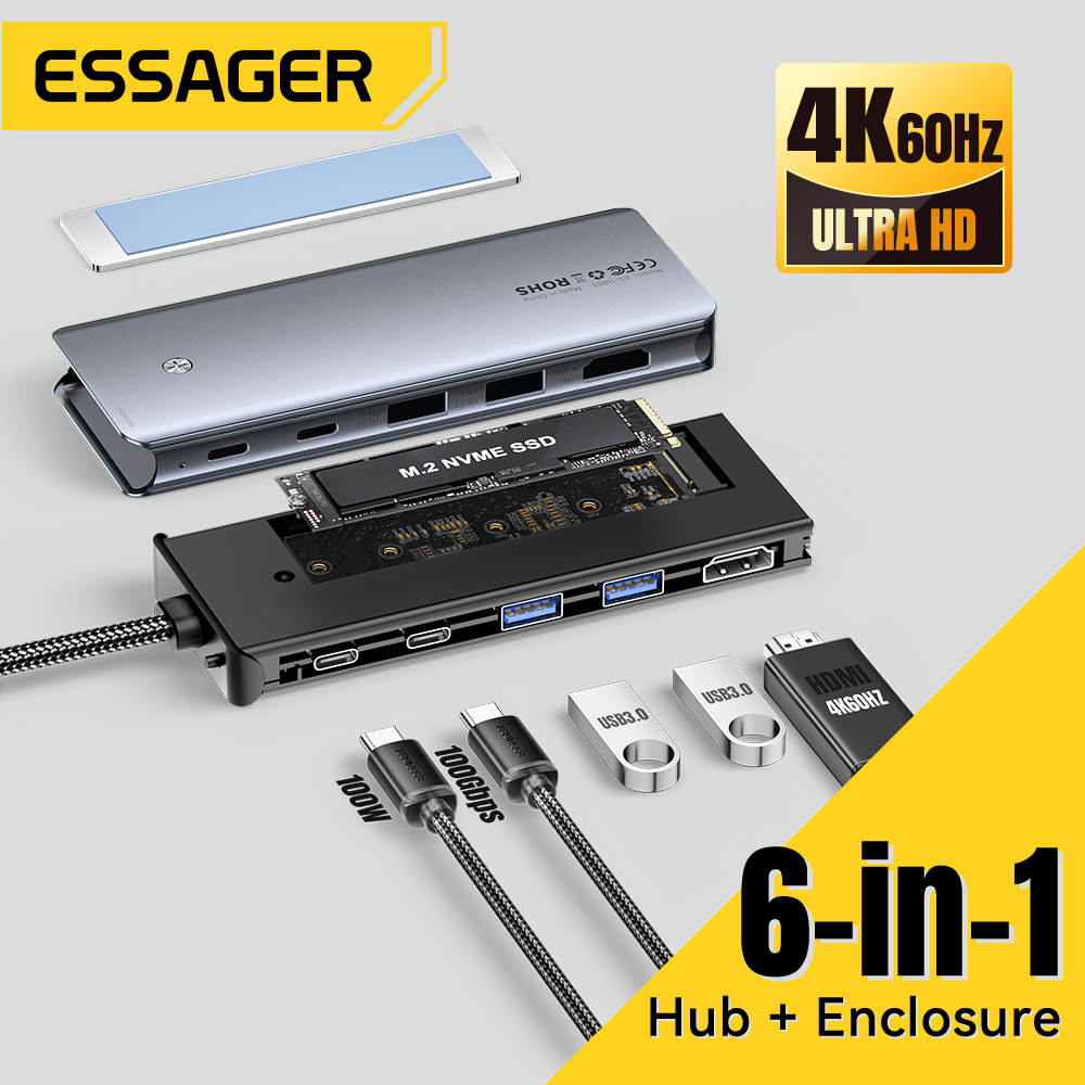 Nvme Ssd - Essager USB C Hub z obudową